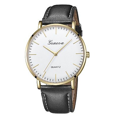 Ceas dama elegant Geneva Delight, alb carcasa gold