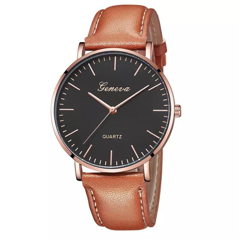 Ceas dama elegant Geneva Delight, maro carcasa rose gold