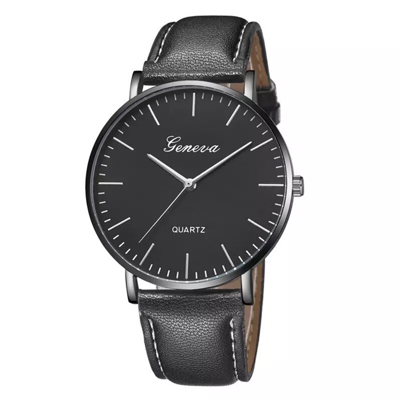 Ceas dama elegant Geneva Delight, carcasa neagra-curea neagra