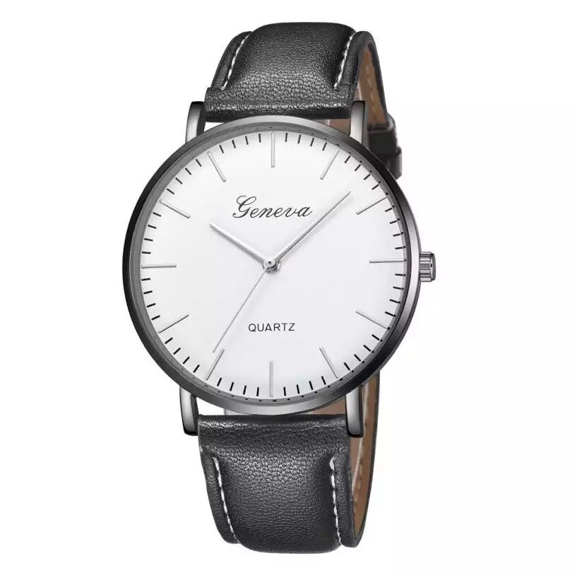 Ceas dama elegant Geneva Delight, carcasa neagra-cifre silver