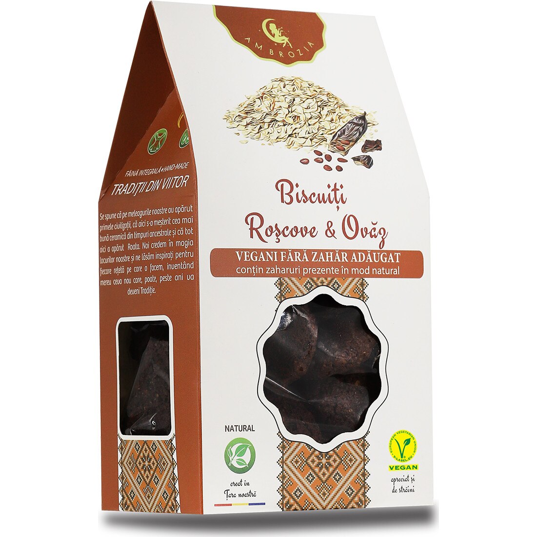 Biscuiti Vegani roscove & ovaz, Ambrozia, 150 g