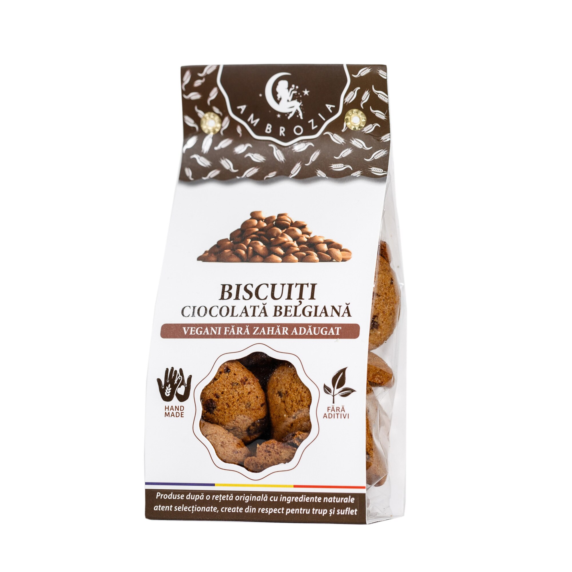 Biscuiti vegani ciocolata belgiana, Ambrozia, 150 g