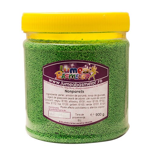Nonpareils verde, 1mm, 950g - Lumea Basmelor