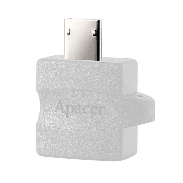 Adaptor OTG Apacer A610B,USB 2.0 la microUSB,pentru transfer de date,alb