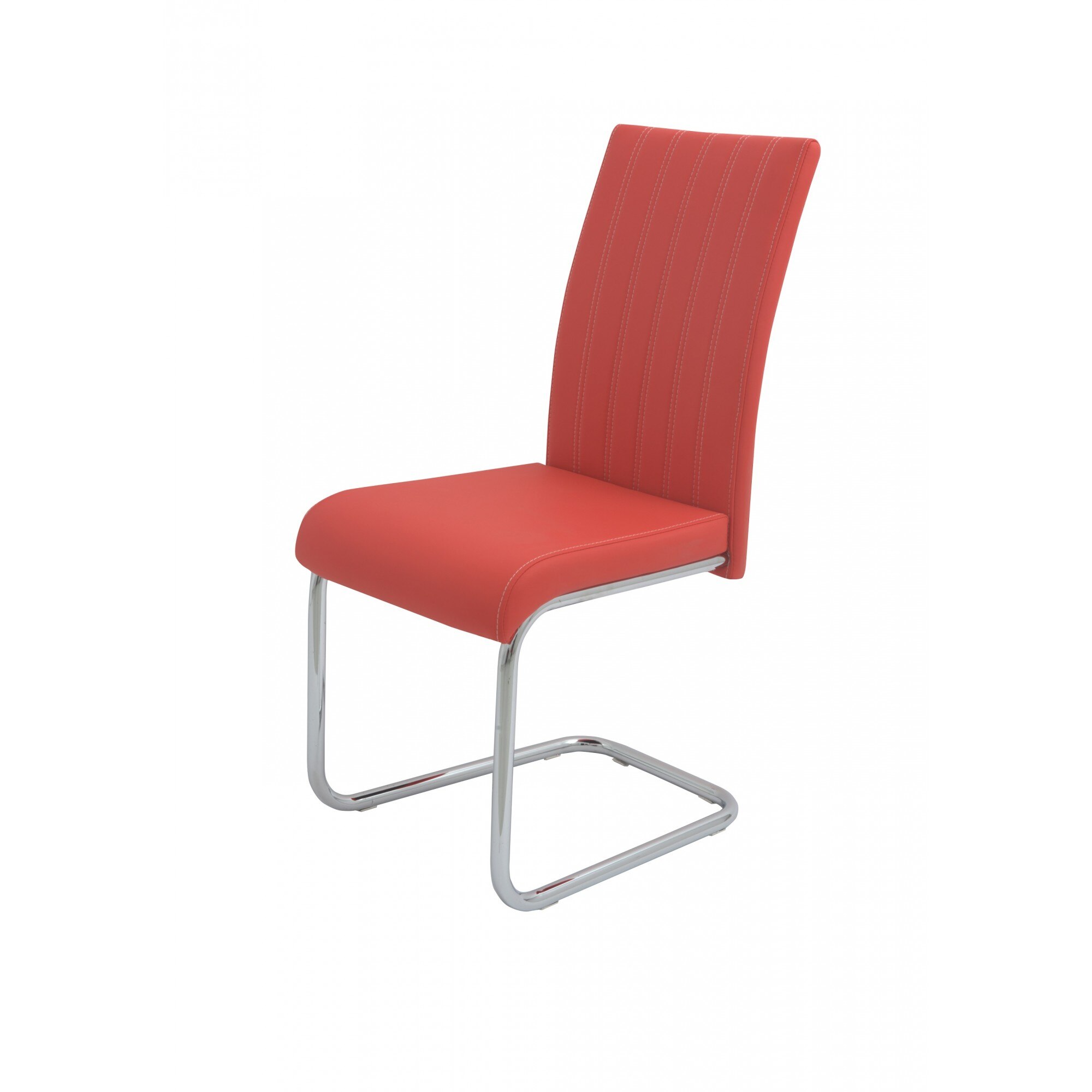 Scaun bucatarie, CB, S-17 R, culoare Rosu, Metal cromat