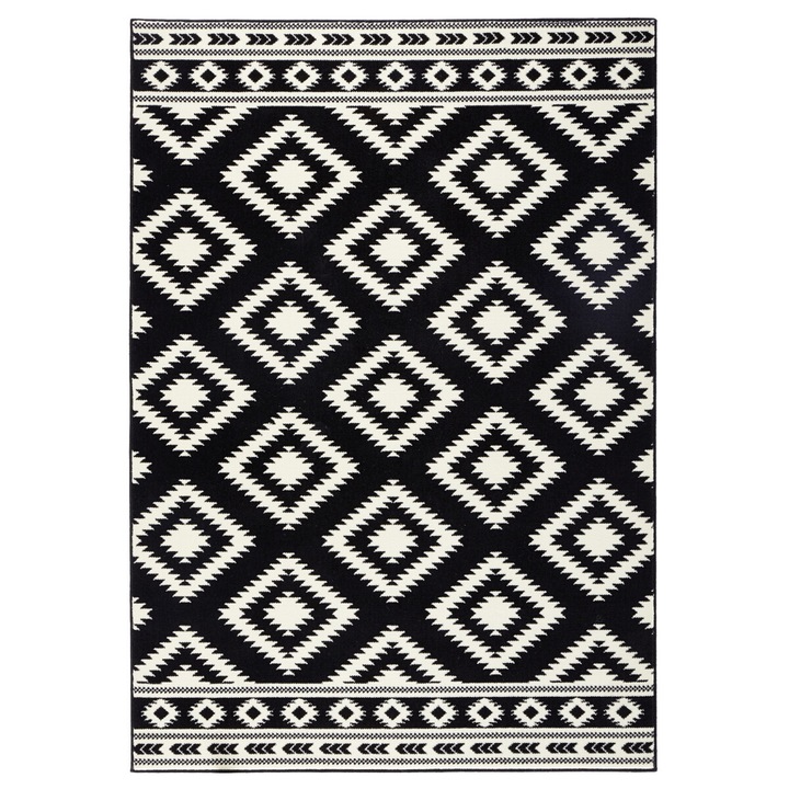 Covor Modern & Geometric Gloria, Negru, 120x170, C03-471318