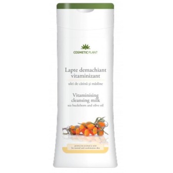 Lapte Demachiant Vitaminizant cu Ulei de Catina si Masline Cosmetic Plant 200 ml Lapte Demachiant Vitaminizant cu Ulei de Catina si Masline Cosmetic Plant 200 ml