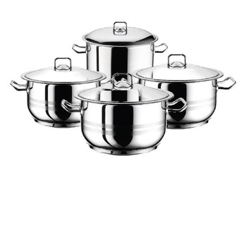 Set 4 oale cu capac 3l ,4l, 6l, 8.5l HASCEVHER GASTRO 8 piese otel inoxidabil Set 4 oale cu capac 3l ,4l, 6l, 8.5l HASCEVHER GASTRO 8 piese otel inoxidabil