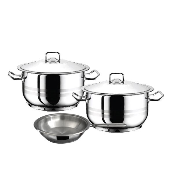 Set 2 oale 3l , 6l cu tigaie 5 piese inductie HASCEVHER GASTRO otel inoxidabil