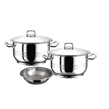 Set 2 oale 3l , 6l cu tigaie 5 piese inductie HASCEVHER GASTRO otel inoxidabil Set 2 oale 3l , 6l cu tigaie 5 piese inductie HASCEVHER GASTRO otel inoxidabil