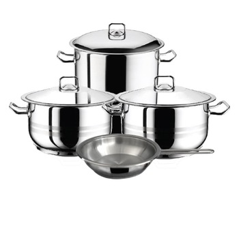 Set 2 oale 3l , 6l cu tigaie inductie si oala adanca ciorba 8.5l 7 piese HASCEVHER GASTRO otel inoxidabil otel inoxidabil Set 2 oale 3l , 6l cu tigaie inductie si oala adanca ciorba 8.5l 7 piese HASCEVHER GASTRO otel inoxidabil otel inoxidabil
