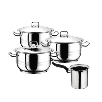 Set 3 oale cu capac ibric 500ml HASCEVHER GASTRO 7 piese otel inoxidabil Set 3 oale cu capac ibric 500ml HASCEVHER GASTRO 7 piese otel inoxidabil