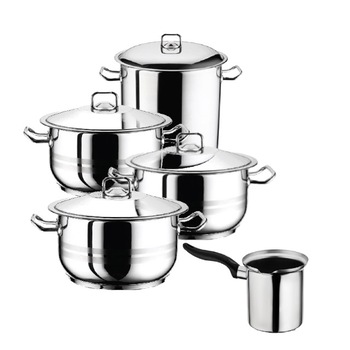 Set 4 oale cu capac ibric 500ml HASCEVHER GASTRO 9 piese otel inoxidabil Set 4 oale cu capac ibric 500ml HASCEVHER GASTRO 9 piese otel inoxidabil