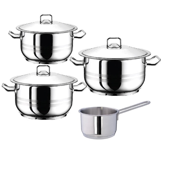 Set 3 oale cu capac 6 piese cratita cu coada 16cm HASCEVHER GASTRO