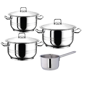 Set 3 oale cu capac 6 piese cratita cu coada 16cm HASCEVHER GASTRO Set 3 oale cu capac 6 piese cratita cu coada 16cm HASCEVHER GASTRO