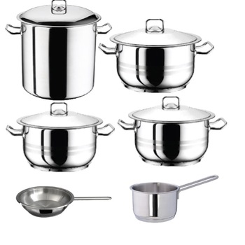 Set oale cu capac si tigaie 9 piese cratita cu coada 16cm HASCEVHER GASTRO Set oale cu capac si tigaie 9 piese cratita cu coada 16cm HASCEVHER GASTRO