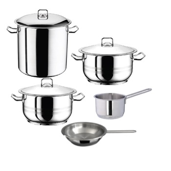 Set 2 oale cu tigaie inductie si oala adanca ciorba 7piese cratita cu coada 16cm HASCEVHER GASTRO Set 2 oale cu tigaie inductie si oala adanca ciorba 7piese cratita cu coada 16cm HASCEVHER GASTRO