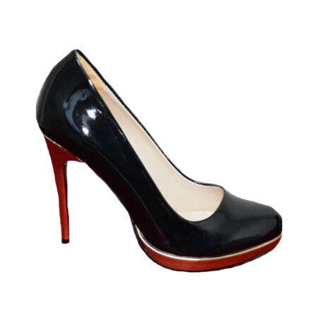Pantofi deosebiti, din piele ecologica lucioasa, D&J Exclusive, Negru