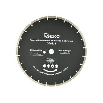 Disc segmentat pentru beton 350x25,4mm, Geko G00238 Disc segmentat pentru beton 350x25,4mm, Geko G00238