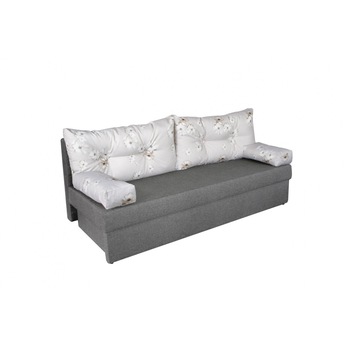 Canapea extensibila Alfi Grey 192x80x77 cm cu lada de depozitare, Daisies Flower Canapea extensibila Alfi Grey 192x80x77 cm cu lada de depozitare, Daisies Flower