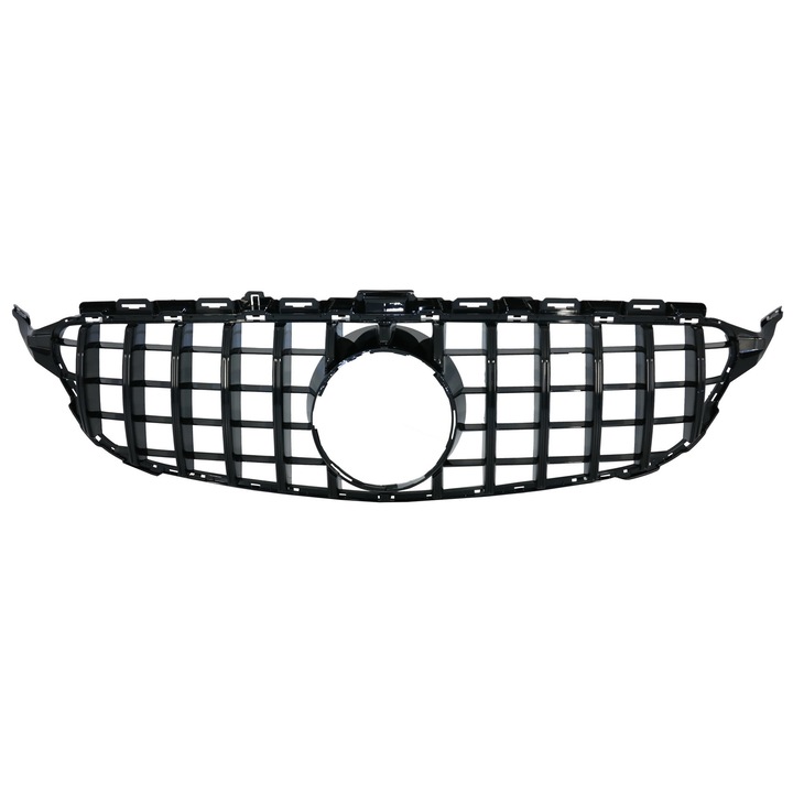 Központi Grill kompatibilis a Mercedes C-Class W205 S205 A205 C205 2014-2018 GT-R Panamericana Design fekete kamera nélkül