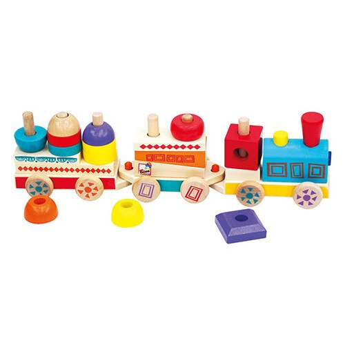 Trenulet Bino cu 2 Vagoane si Forme Geometrice