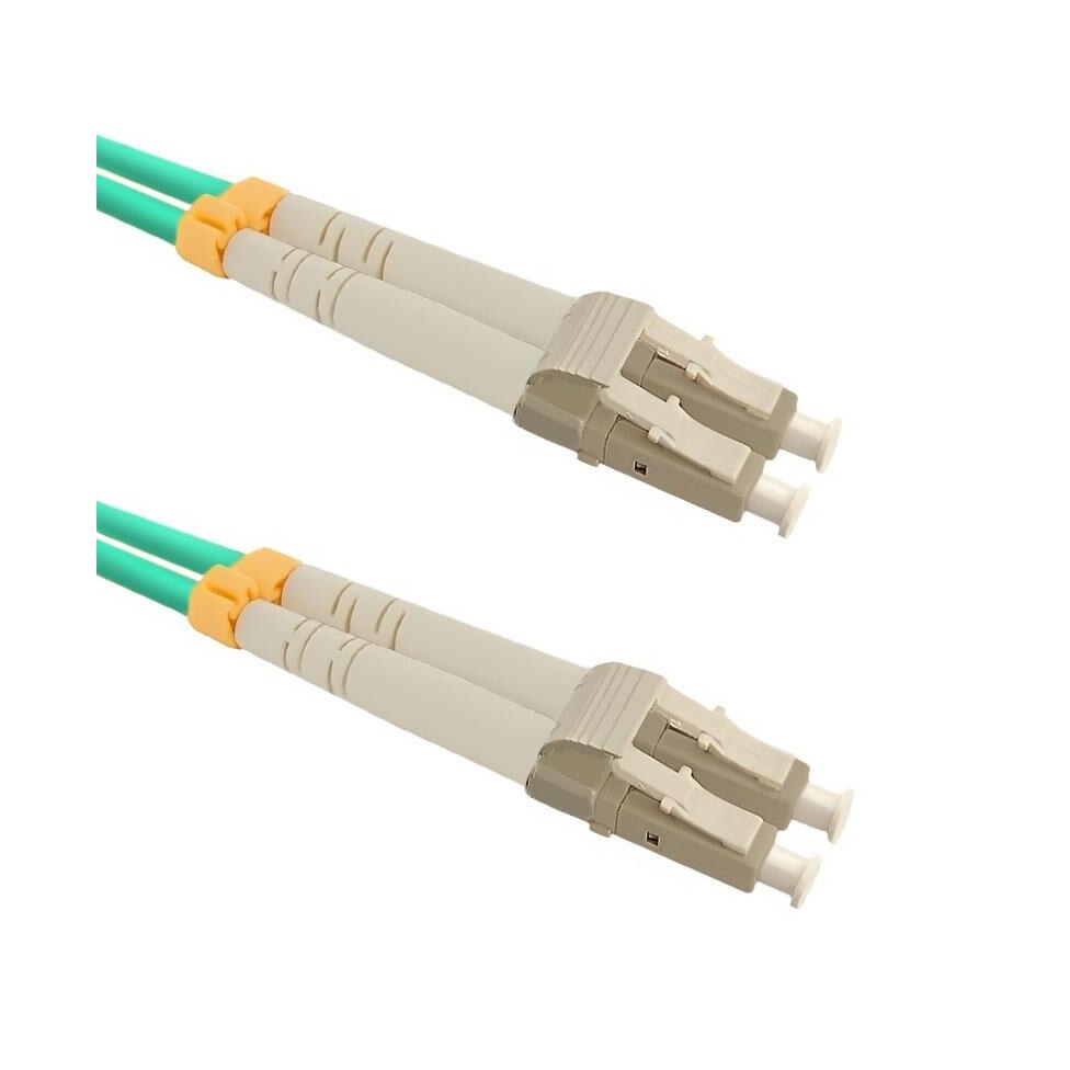 Cablu de retea din fibra optica multifunctional cu dubla conectare , Qoltec , LC/UPC LC /UPC , 50/125 , om3 , 2m