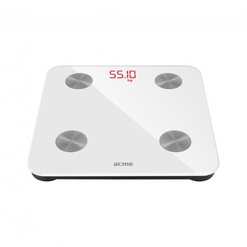 Cantar corporal ACME SC101 Smart Scale, greutate maxima suportata 150 kg, Alb