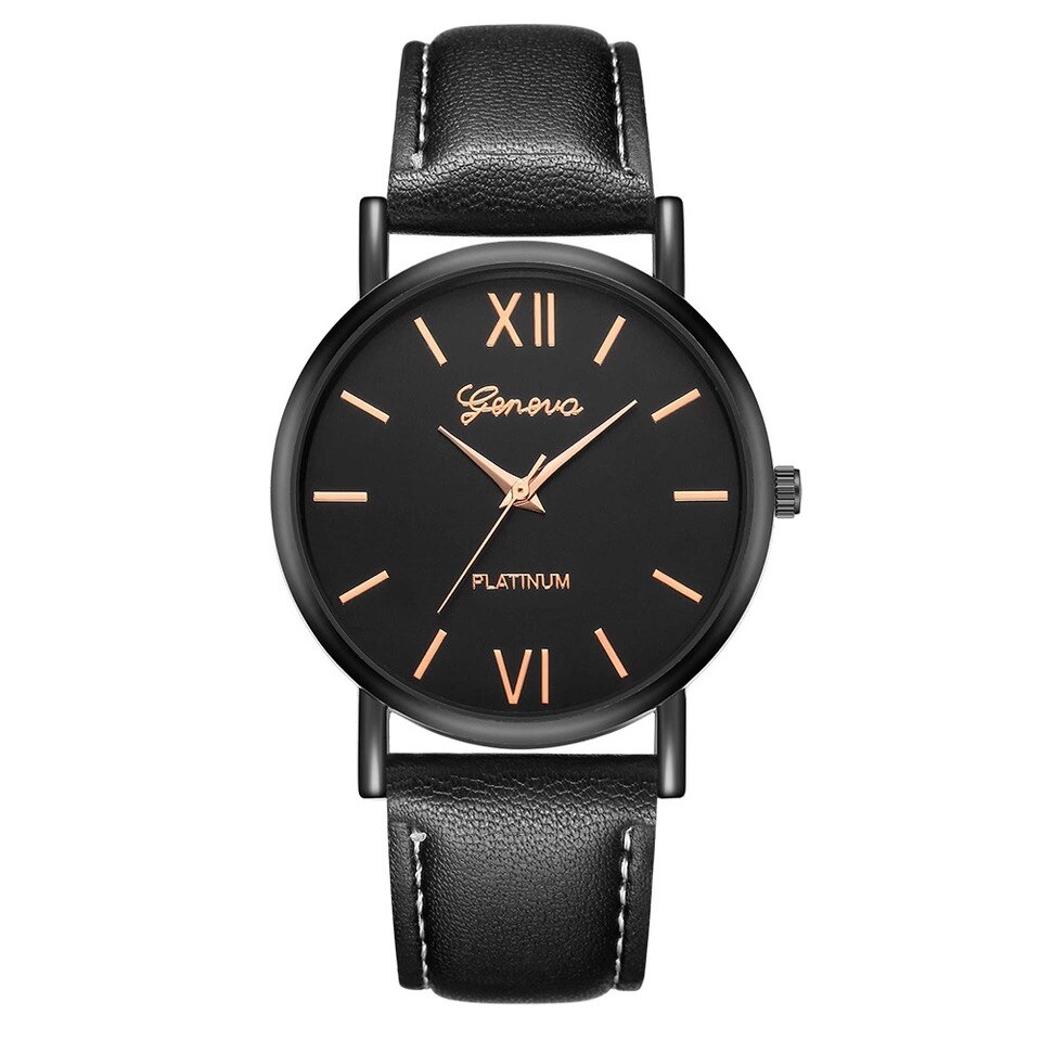 Ceas dama casual Geneva Briana, negru-rose gold