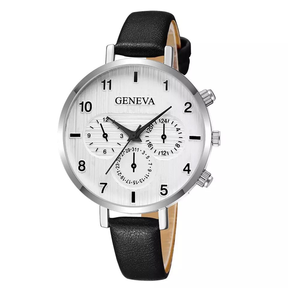 Ceas dama elegant Geneva Origami, negru-argintiu