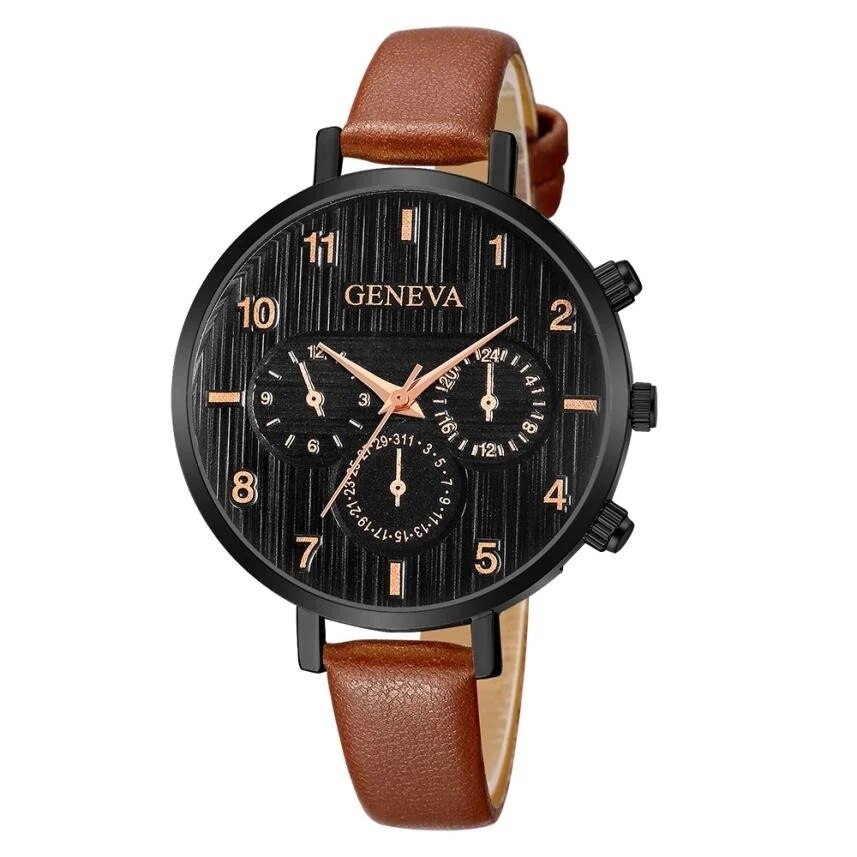 Ceas dama elegant Geneva Origami, maro cifre rose gold