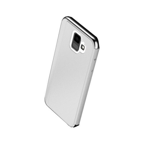 Husa Flip Cu Stand Samsung Galaxy A6 2018 Tip Oglinda Argintie