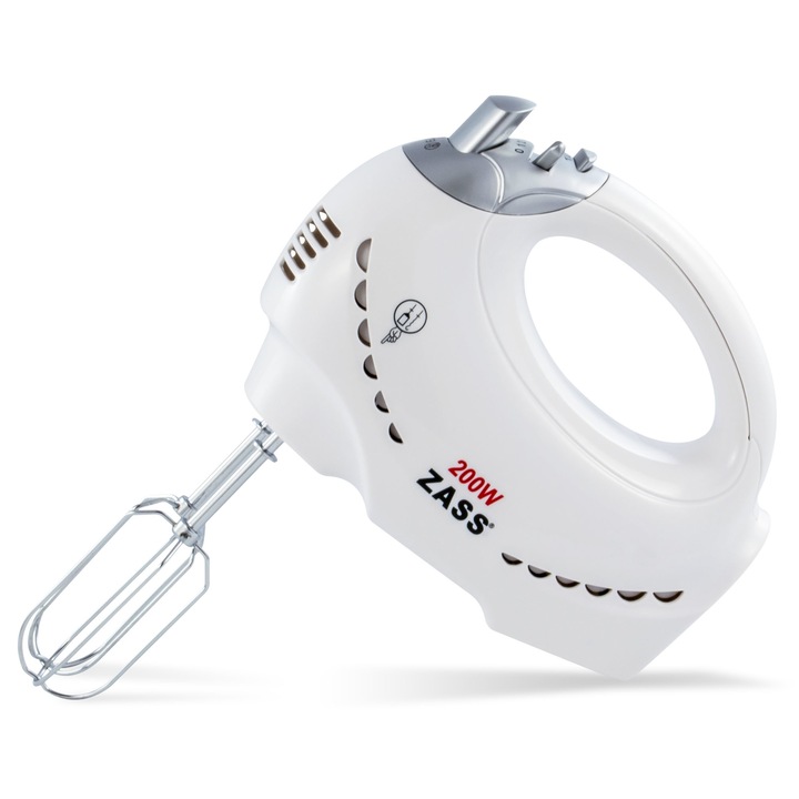 Ръчен миксер Zass ZHM 05, 200W, 5 скорости, Turbo функция