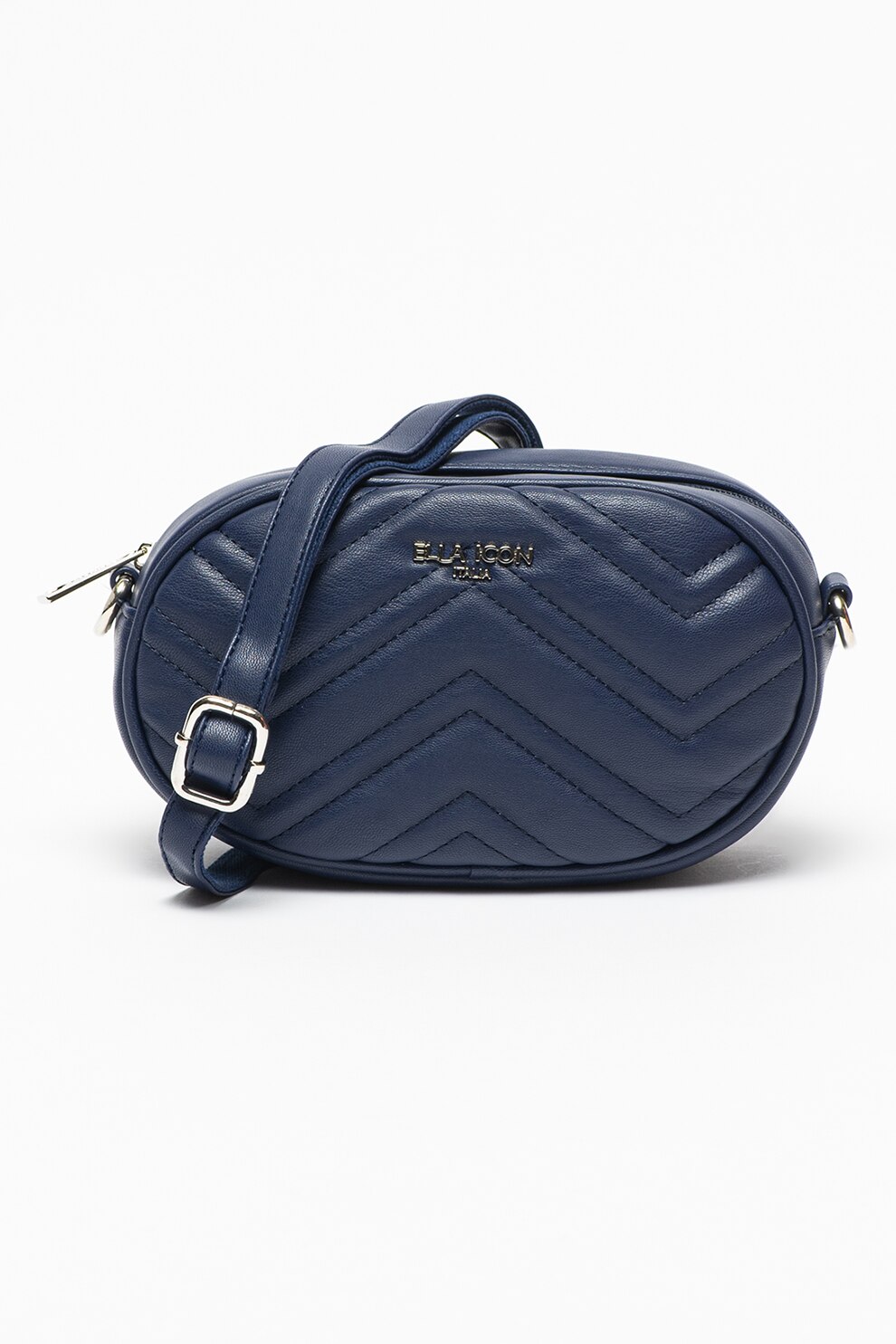 Ella Icon, Borseta de piele ecologica cu aspect matlasat Vienna, Albastru prafuit