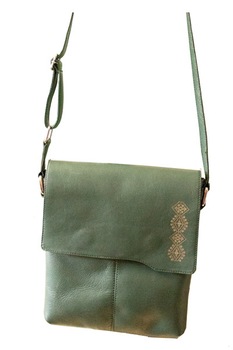 Geanta din piele naturala barbati Selima, Amaya, handmade, verde,25 x 24 cm Geanta din piele naturala barbati Selima, Amaya, handmade, verde,25 x 24 cm