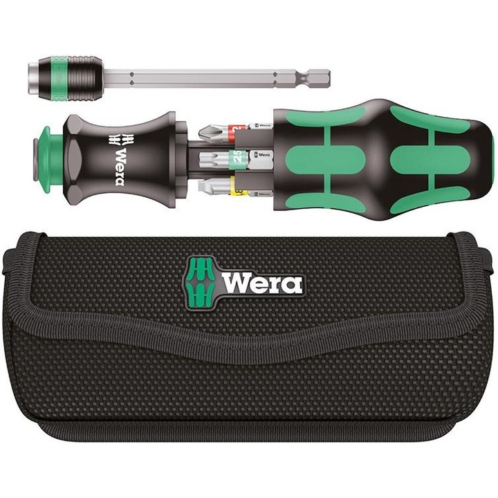 Отвертка с порт за битове Wera, 20бр накрайници