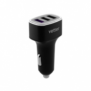 Incarcator Auto Vetter, Smart Car Charger 2nd Gen, Super Charge, 3 x USB, Negru Incarcator Auto Vetter, Smart Car Charger 2nd Gen, Super Charge, 3 x USB, Negru
