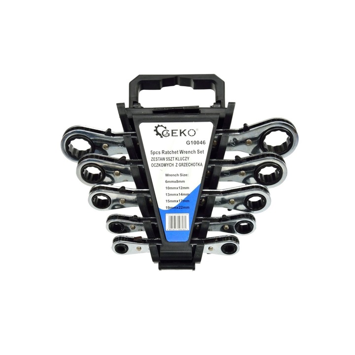 Geko G10046 racsnis kulcs szett, 6-22 mm, 5 db