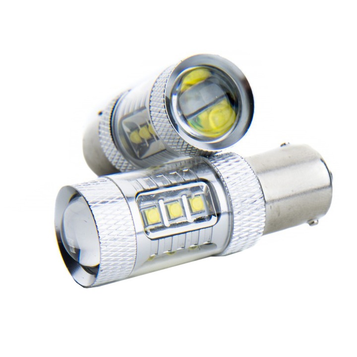Set 2 becuri LED 80W 1156 P21W 16CREE LED EPL75 Einparts