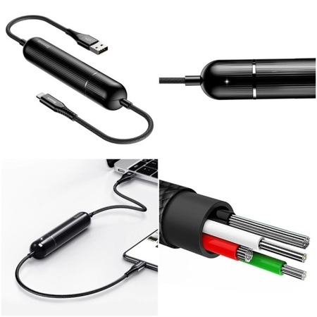 Външна батерия/power bank/ Baseus Energy Two-in-one Power Bank Lightning USB Cable, 2500 mAh, черна