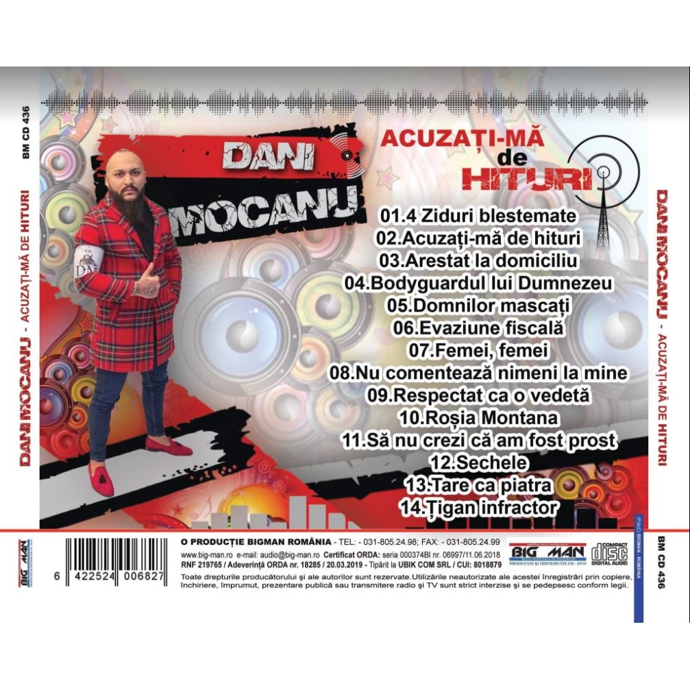 Cd Big Man Romania - Dani Mocanu - Acuzati-ma De Hituri - eMAG.ro