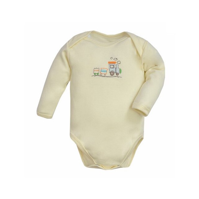 Body cu maneca lunga pentru baieti Koala Amma Train A01-091C, Crem