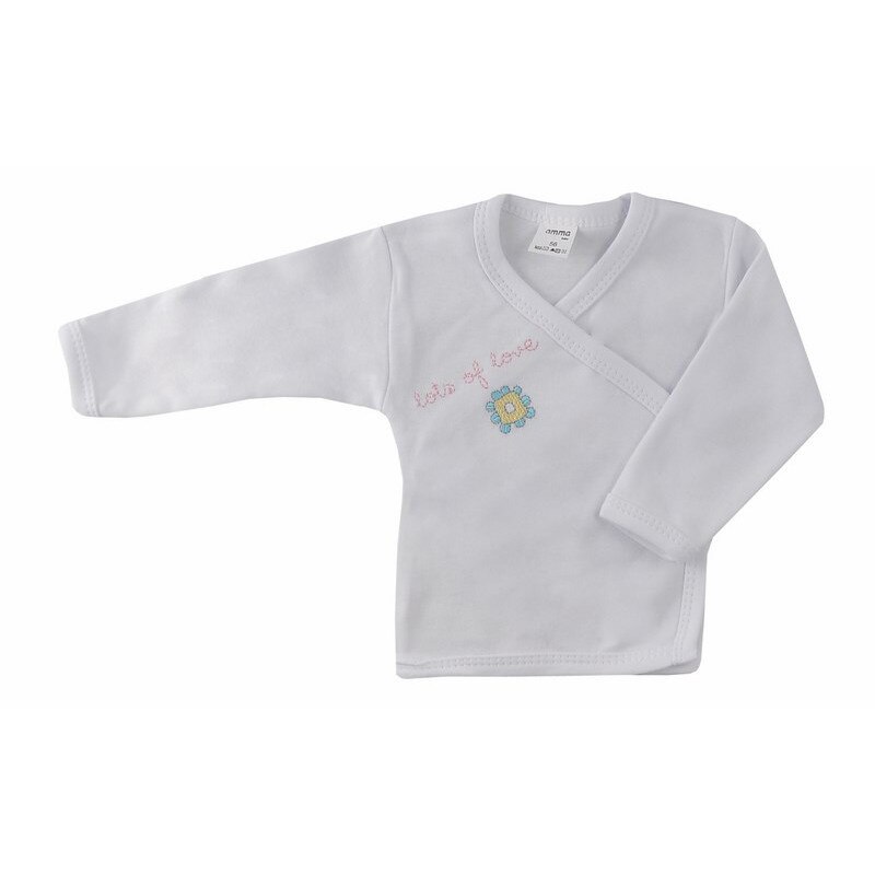 Bluza cu maneca lunga pentru fete Koala Amma Flower A01-053A, Alb, 68 cm