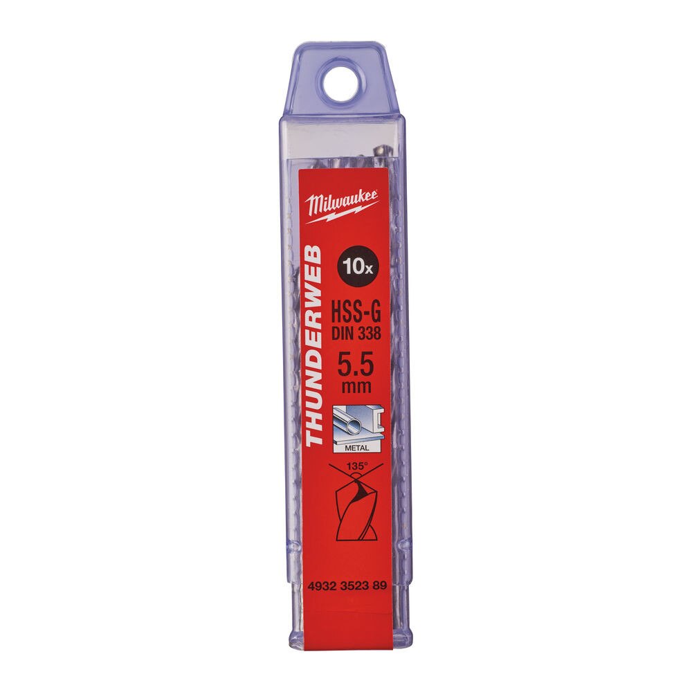 Burghiu gaurire metal DIN338 HSS-G 5.5x57x93MM THUNDERWEB, Milwaukee