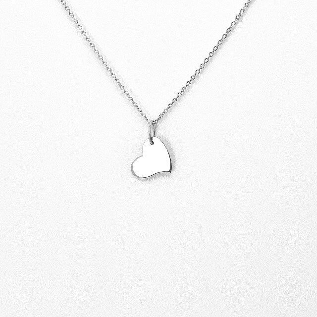 Lantisor cu pandant inima din argint rodinat, ARTOR, L14