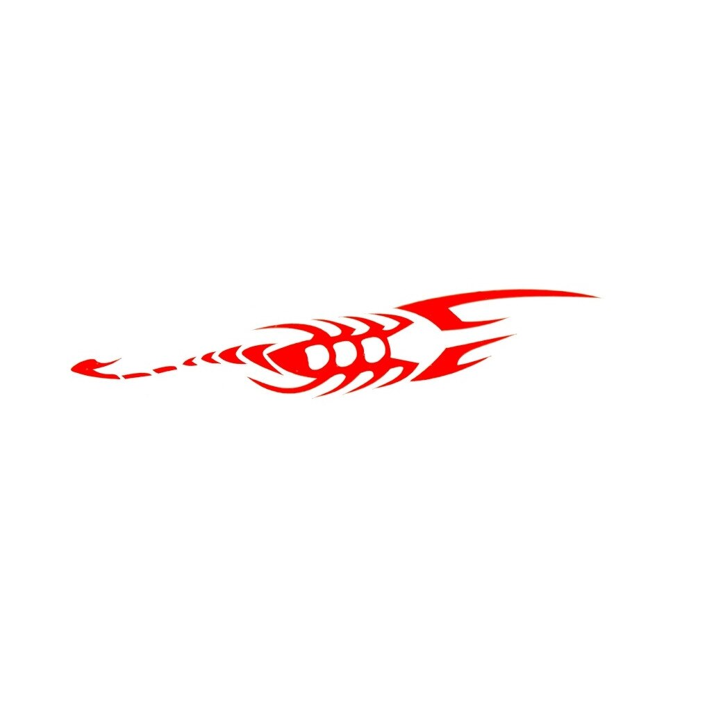 Abtibild Reflectorizant tip SCORPION IDL, Dimensiuni: 18.5 cm x 7 cm, Culoare-Rosu