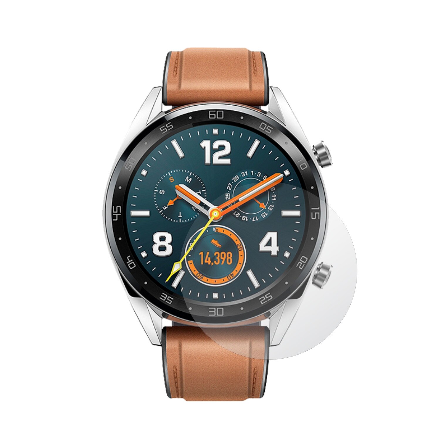 Set 4 Folii Protectie Ecran, Acoperire Totala, Adezive si Foarte Flexibile, Invisible Skinz Ultra-Clear HD pentru Smartwatch Huawei Watch GT