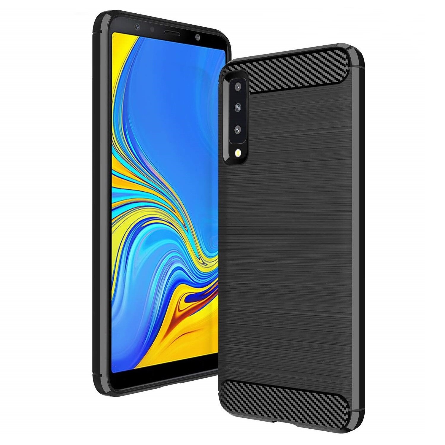 Husa de protectie Air Carbon pentru Samsung Galaxy A7 (2018), Negru