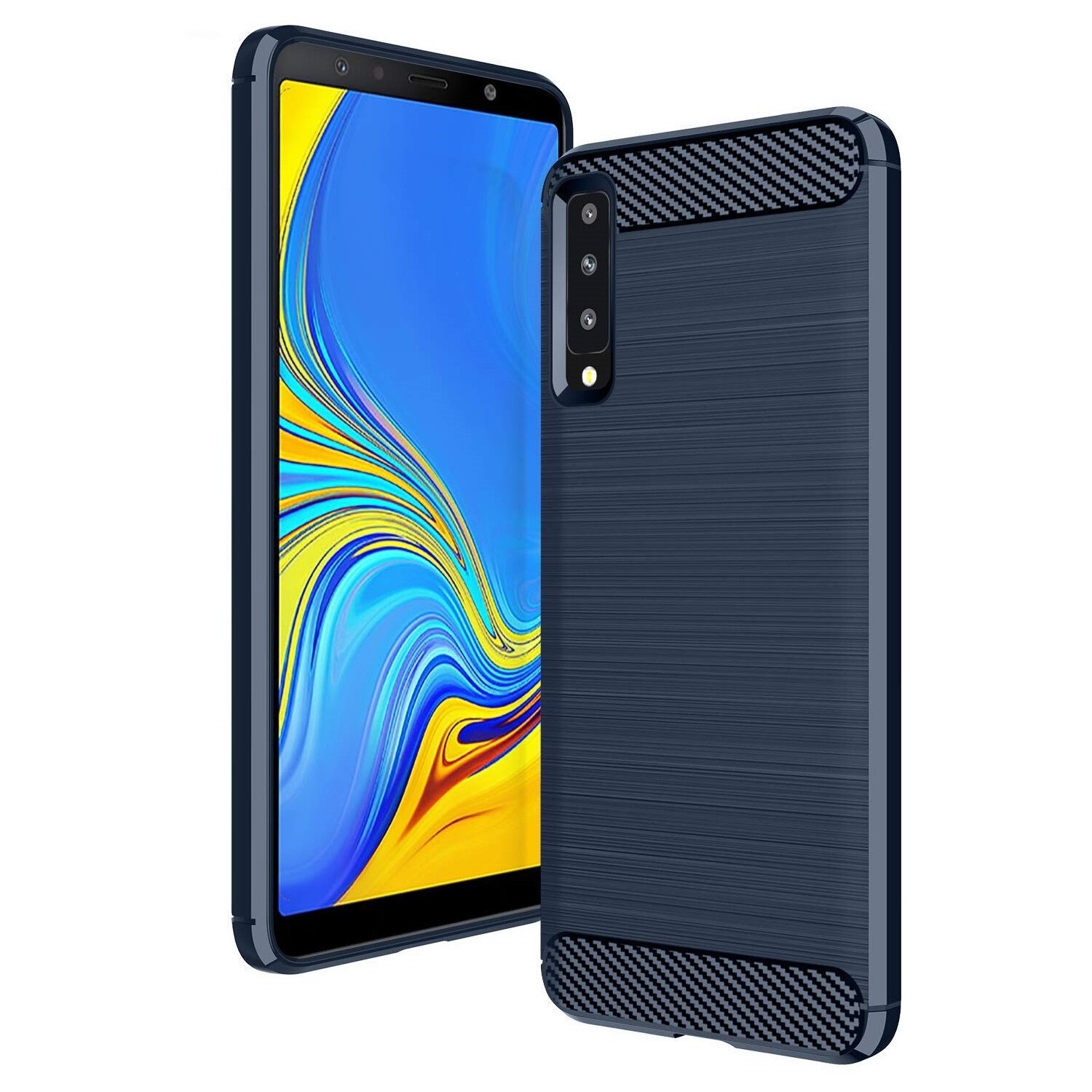 Husa de protectie Air Carbon pentru Samsung Galaxy A7 (2018), Dark Blue
