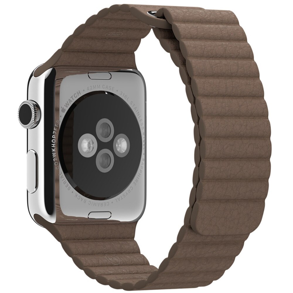 Curea iUni compatibila cu Apple Watch 1/2/3/4/5/6, 40mm, Leather Loop, Piele, Brown